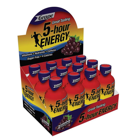 5 Hour Energy Original Grape Shot, 2 Ounce - 12 per pack -- 18 packs per case.
