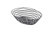 Tablecraft Artisan Collection Black Powder Coated Metal Oval Basket, 9 x 6 x 2.5 inch
