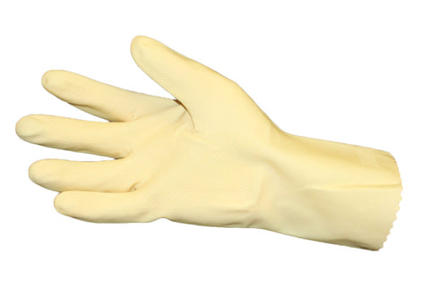 Impact Products Pro Guard Natural Reusable Unlined Medium Latex Gloves -- 12 per case.