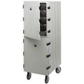 Cambro Double Compartment Cavity Camcart with Security Package, Dark Brown, 33 1/4 x 21 1/2 x 63 3/4 inch.