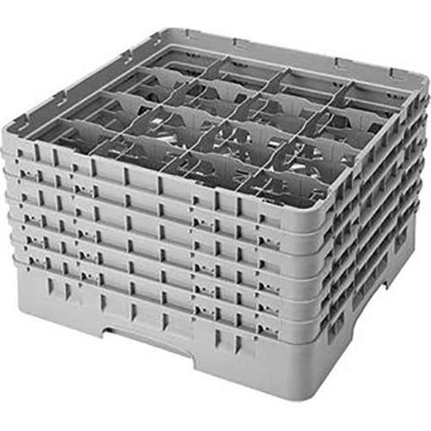 Cambro Camrack Polypropylene Cranberry Full Size 16 Compartment Glass Rack, 11 3/4 inch -- 2 per case.