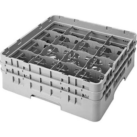 Cambro Camrack Polypropylene Rose Red Full Size 16 Compartment Glass Rack, 6 1/8 inch -- 4 per case.