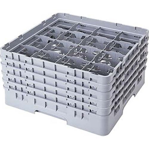 Cambro Camrack Polypropylene Black Full Size 16 Compartment Glass Rack, 10 1/8 inch -- 2 per case.
