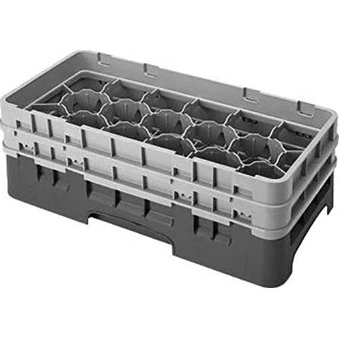 Cambro Camrack Polypropylene Sherwood Green Half Size 17 Compartment Glass Rack, 5 1/4 inch -- 4 per case.