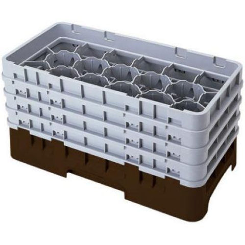 Camrack Half Size 17 Compartment Glass Rack, Brown, 19 3/4 x 10 x 8 7/8 inch -- 3 per case.