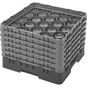 Cambro Camrack Polypropylene Black Full Size 20 Compartment Glass Rack, 11 3/4 inch -- 2 per case.