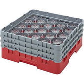 Cambro Camrack Polypropylene Cranberry Full Size 20 Compartment Glass Rack, 6 7/8 inch -- 3 per case.