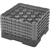 Cambro Camrack Polypropylene Rose Red Full Size 20 Compartment Glass Rack, 10 1/8 inch -- 2 per case.