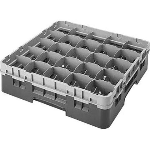 Cambro Camrack Polypropylene Black Full Size 25 Compartment Glass Rack, 4 1/2 inch -- 5 per case.