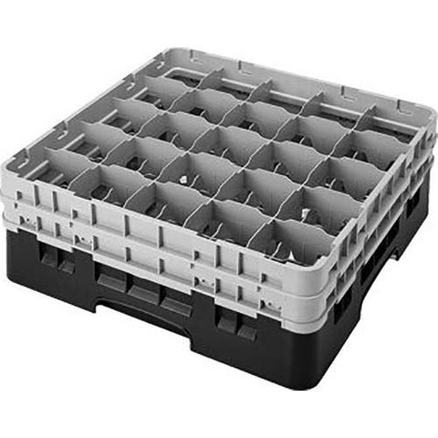 Cambro Camrack Polypropylene Rose Red Full Size 25 Compartment Glass Rack, 7 3/4 inch -- 3 per case.