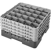 Cambro Camrack Polypropylene Black Full Size 25 Compartment Glass Rack, 9 3/8 inch -- 2 per case.
