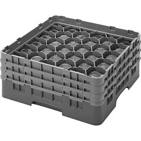 Cambro Camrack Polypropylene Soft Gray Full Size 30 Compartment Glass Rack, 6 7/8 inch -- 3 per case.