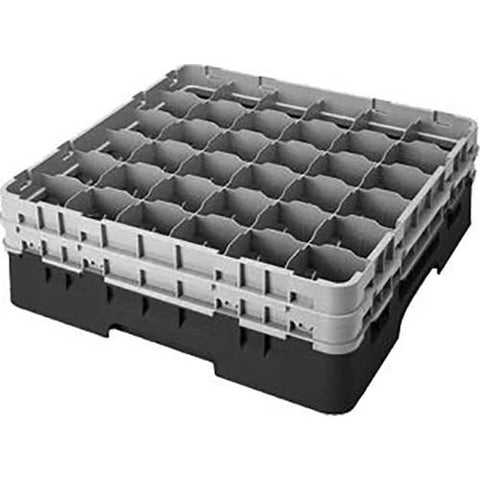 Cambro Camrack Polypropylene Black Full Size 36 Compartment Glass Rack, 5 1/4 inch -- 4 per case.