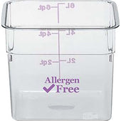 Cambro Camwear CamSquares Polycarbonate Allergen Free Purple Food Storage Container, 6 Quart -- 6 per case.