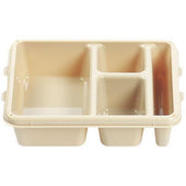 Camwear Polycarbonate 4 Compartment Meal Delivery Tray, Beige, 9 x 11 x 2 1/2 inch -- 24 per case.