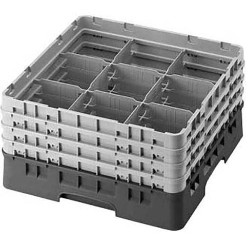 Cambro Camrack Polypropylene Brown Full Size 9 Compartment Glass Rack, 6 7/8 inch -- 3 per case.