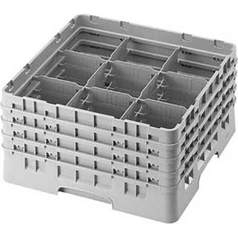 Cambro Camrack Polypropylene Rose Red Full Size 9 Compartment Glass Rack, 8 1/2 inch -- 2 per case.