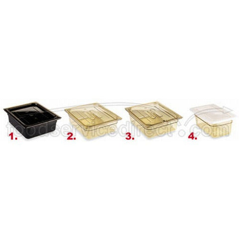 Amber 1/1 Size 12 3/4 inch X 20 7/8 inch Cover For H-Pans W/Handle -- 6 per case
