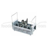 Soft Gray Cambro Camrack Half Size 8 Compartment Flatware Basket with Handle -- 6 per case.