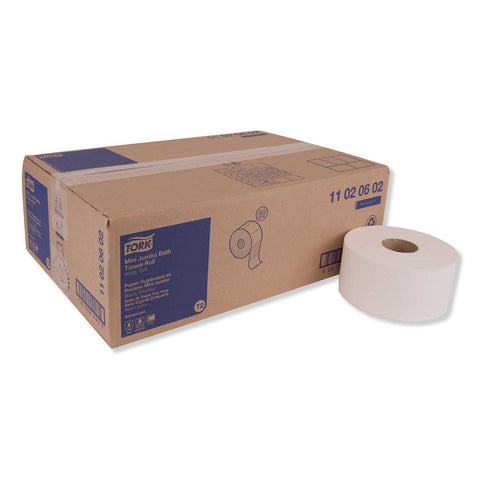 Tork 2 Ply White Septic Safe Advanced Mini Jumbo Bath Tissue, 3.48 inch x 751 Feet -- 12 rolls per case