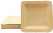 Tablecraft Disposable Bamboo Square Plate, 3.5 x 3.5 inch - 25 count per pack -- 1 pack per case.