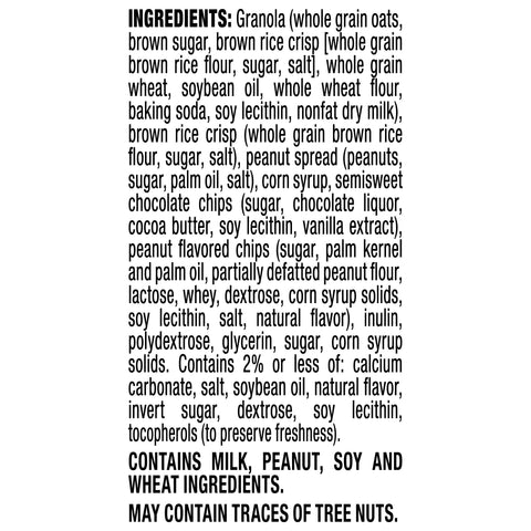Quaker® GRANOLA BAR REDUCED SUGAR PNB CHOCOLATE CHIP