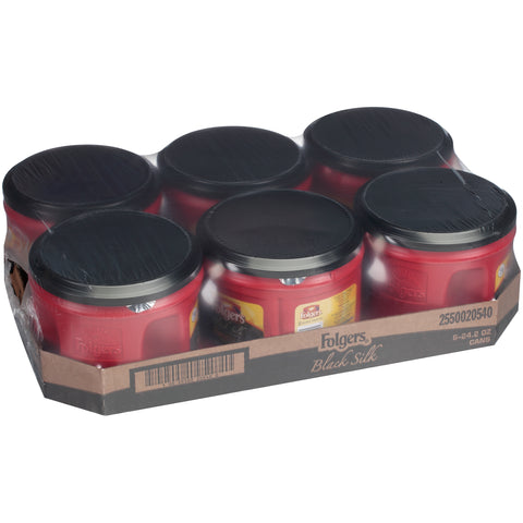 Coffee Caffeinated Ground Black Silk Canister