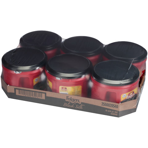 Coffee Caffeinated Ground Black Silk Canister
