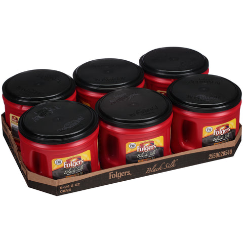 Folgers® COFFEE CAFFEINATED GROUND BLACK SILK CANISTER