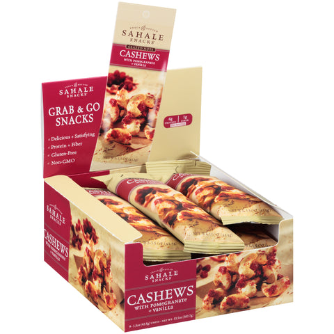 Sahale Snacks Naturally Pomegranate Vanilla Flavored Cashews Glazed Mix, 1.5 Ounce -- 108 per case.