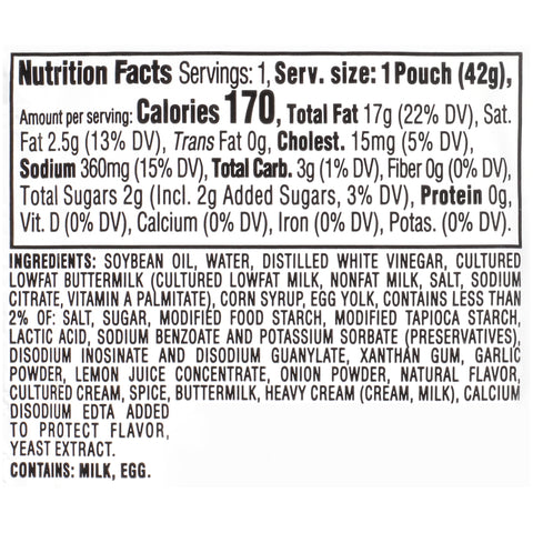 Dressing Ranch Single Serve Packet 750500/78000834