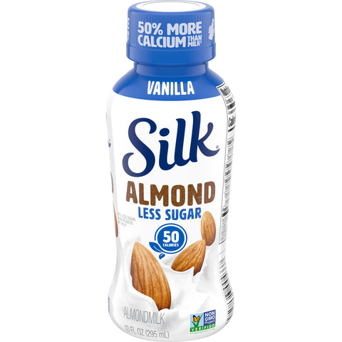 Silk Less Sugar Vanilla Almond Milk, 10 Fluid Ounce -- 12 per case