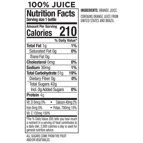 Naked Juice JUICE ORANGE PLASTIC BOTTLE