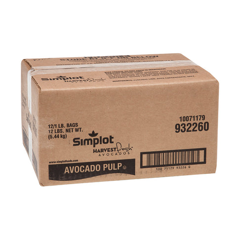 Simplot Harvest Fresh Avocado Pulp, 1 Pound -- 12 per case