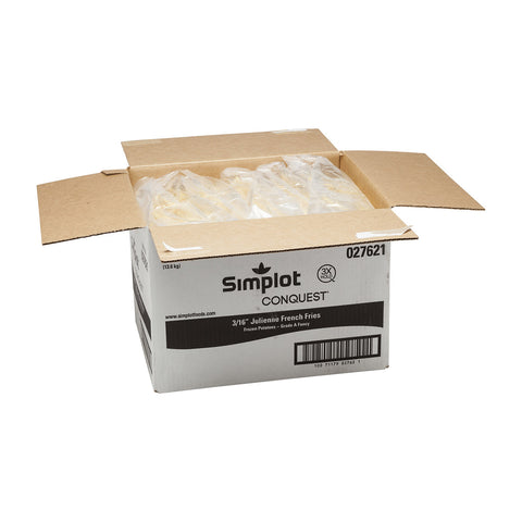 Simplot Conquest Julienne Clear Coat Potato Fries, 5 Pound -- 6 per case.