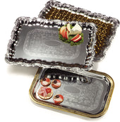 Tray Serving Celebration™ Rectangular W/ Gold Border 18.25 X 12-3/8
