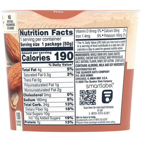 Quaker® OATMEAL INSTANT HONEY & ALMOND