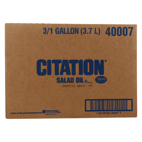 Citation Soybean Salad Oil -- 3 Case 1 Gallon