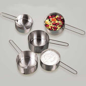 American MetalCraft MEASURING CUPS 1/4, 1/3, 1/2, AND 1 CUP (SET OF 4), WITH WIRE LOOP HANDLE, STAINLESS STEEL