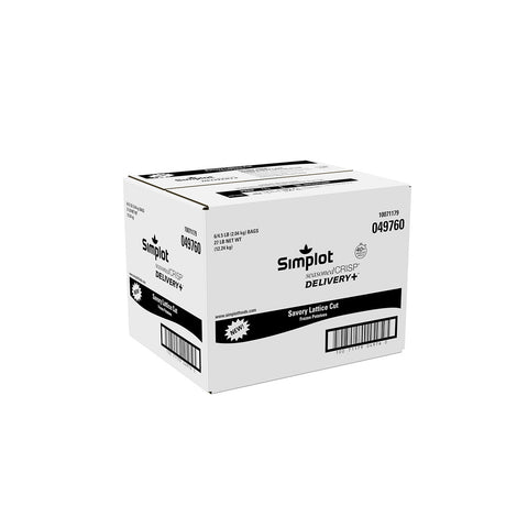 Simplot SeasonedCRISP® Delivery+™ POTATO FRIES LATTICE CUT SAVORY BATTERED SKIN-ON