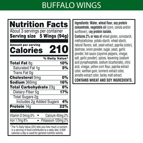 Morningstar Farms Veggie Buffalo Wings, 10.5 Ounce -- 6 per case.