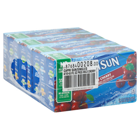 Kraft Capri Sun Wild Cherry Flavored Juice Drink Blend, 6 Ounce - 10 per pack -- 4 packs per case.
