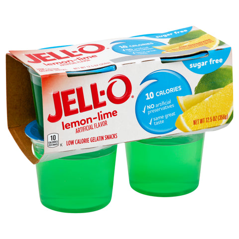 Jello Ready To Eat Lemon Lime Gelatin Snacks, 12.5 Ounce -- 6 per case.