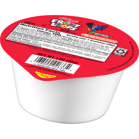 Kelloggs Froot Loops Reduced Sugar Whole Grain Cereal, 1 Ounce Bowl -- 96 per case.