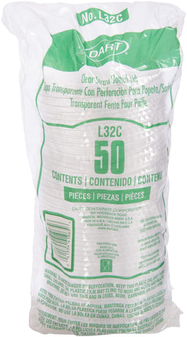 Lid Plastic Clear Straw Slotted Fits Cups Pxg30, 32p, Pxg30w, 32pw