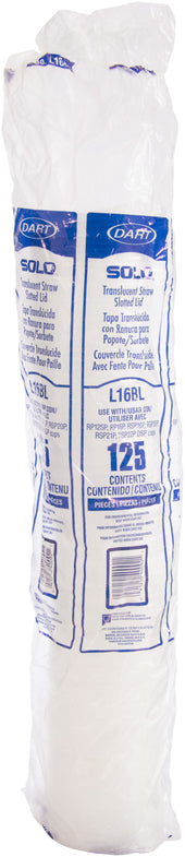 Lid Plastic Translucent Straw Slot F/12-16-22 Oz