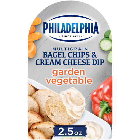 Philadelphia Garden Vegetable Bagel Chips and Cream Cheese Dip, 2.5 Ounce -- 10 per case.