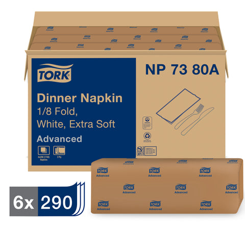 Napkin Dinner 17x16 White 3-ply 1/8 Fold