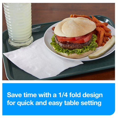 Napkin Dinner 15x17 White 2 Ply 1/4 Fold