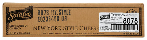 Sara Lee CHEESECAKE NEW YORK STYLE TRADITIONAL PLAIN ROUND SECONDS 16 SLICE 10